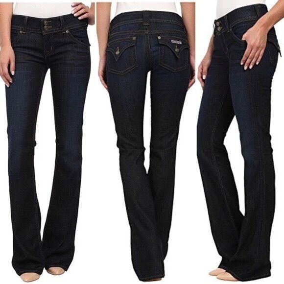 Hudson Signature Bootcut Low Rise Jeans in Lis Dark Wash Denim Size 26 - Picture 1 of 15
